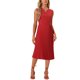 thumbnail image 2 of Vestido sin mangas INSPIRE CHIC para mujer, vestido midi plisado de botón con escote en V, tamaño XS, color rojo, 2 of 6