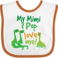 thumbnail image 3 of Inktastic Mimi and Pop Love Me Grandson Dinosaur Boys Baby Bib, 3 of 4