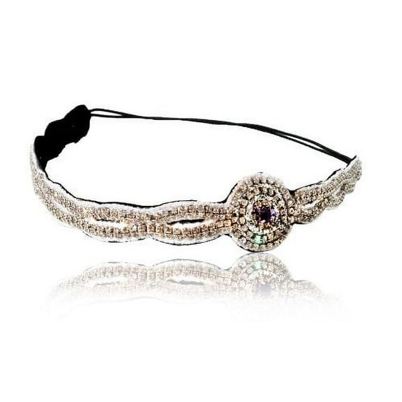 Rhinestone Silver Headband and Look Sheet on All the Different Ways to Wear Including the Inspired Great Gatsby 20's Looks