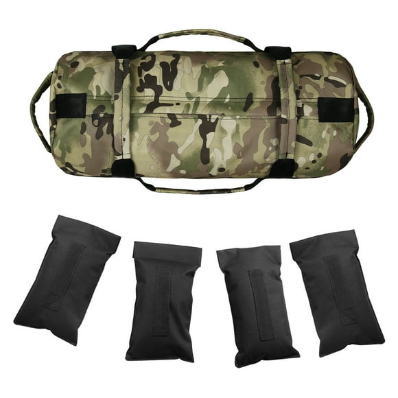 FlyFlise Camouflage Fitness Sandbag Adjustable Weight Lifting Sandbag Physical Training Sandbag Sandbag With 4 Adjustable