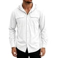 thumbnail image 2 of SAWOBUUN Mens UPF 50+ Sun Protection Hoodie Shirt Long Sleeve Quick Dry Lightweight Fishing Hiking Shirt, 2 of 7