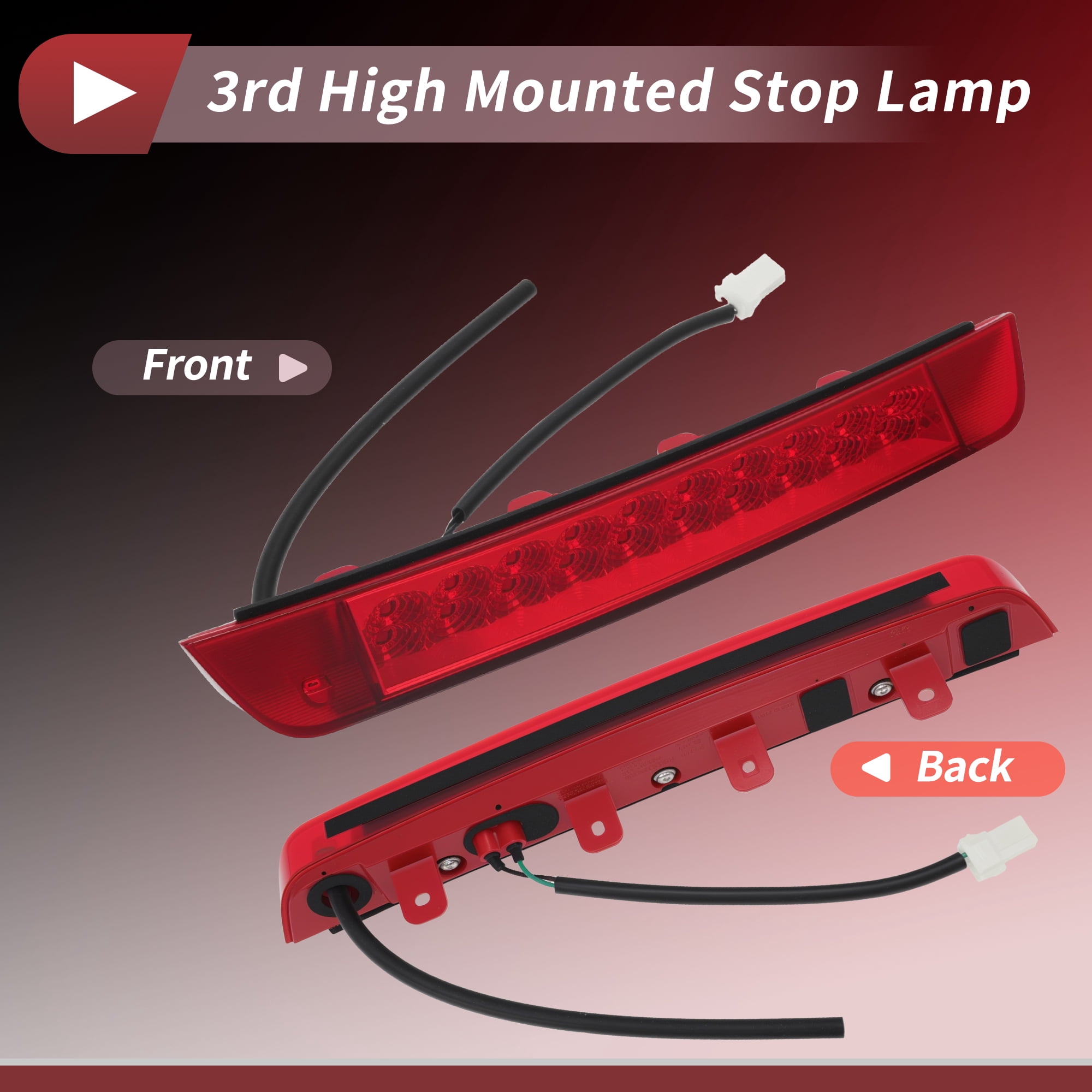 Unique Bargains LED Third Brake Light Red ["for Hyundai Santa Fe 2013-2018 92700-A1000"]