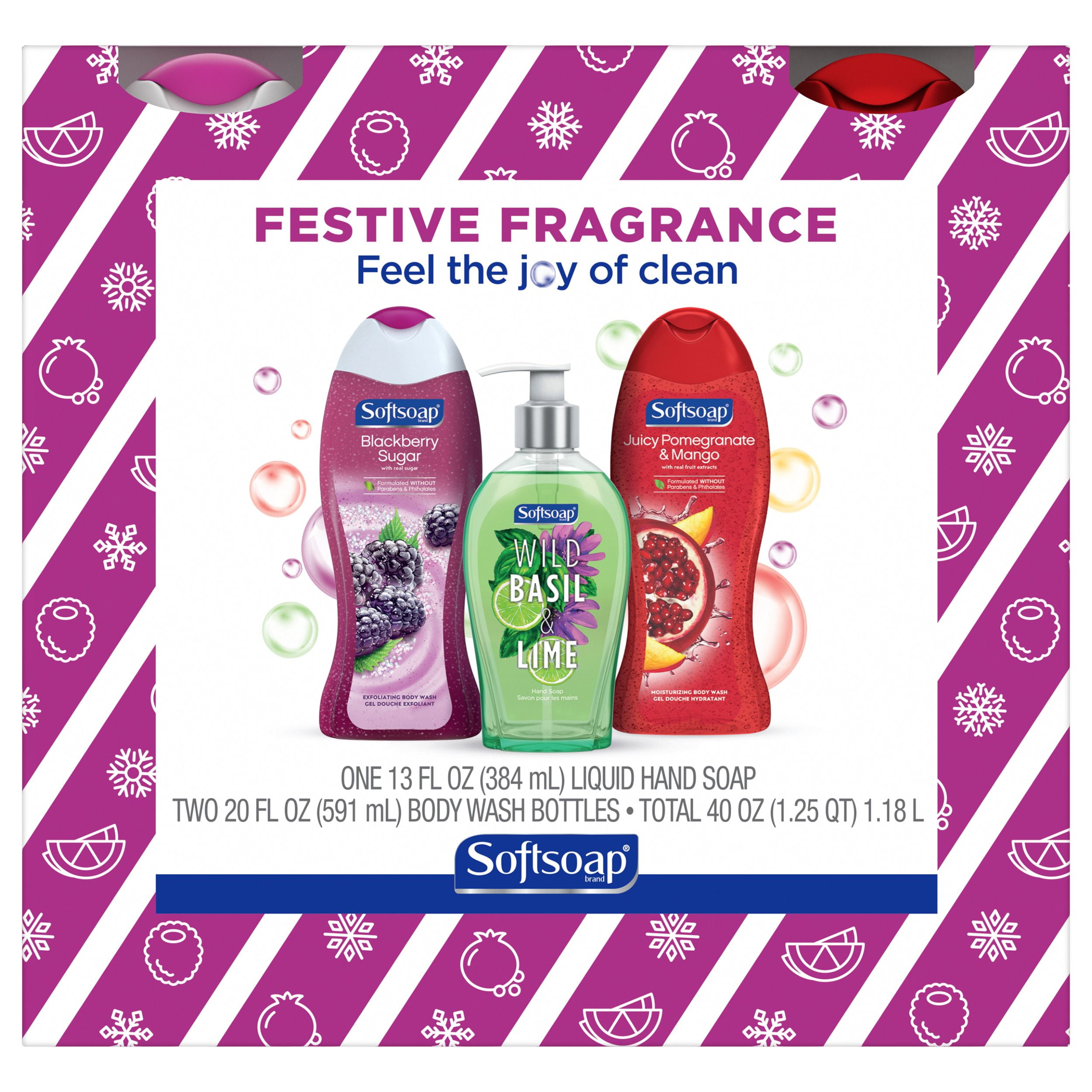 Softsoap Holiday Hand Soap and Body Wash Gift Set, Festive Fragrance, 3