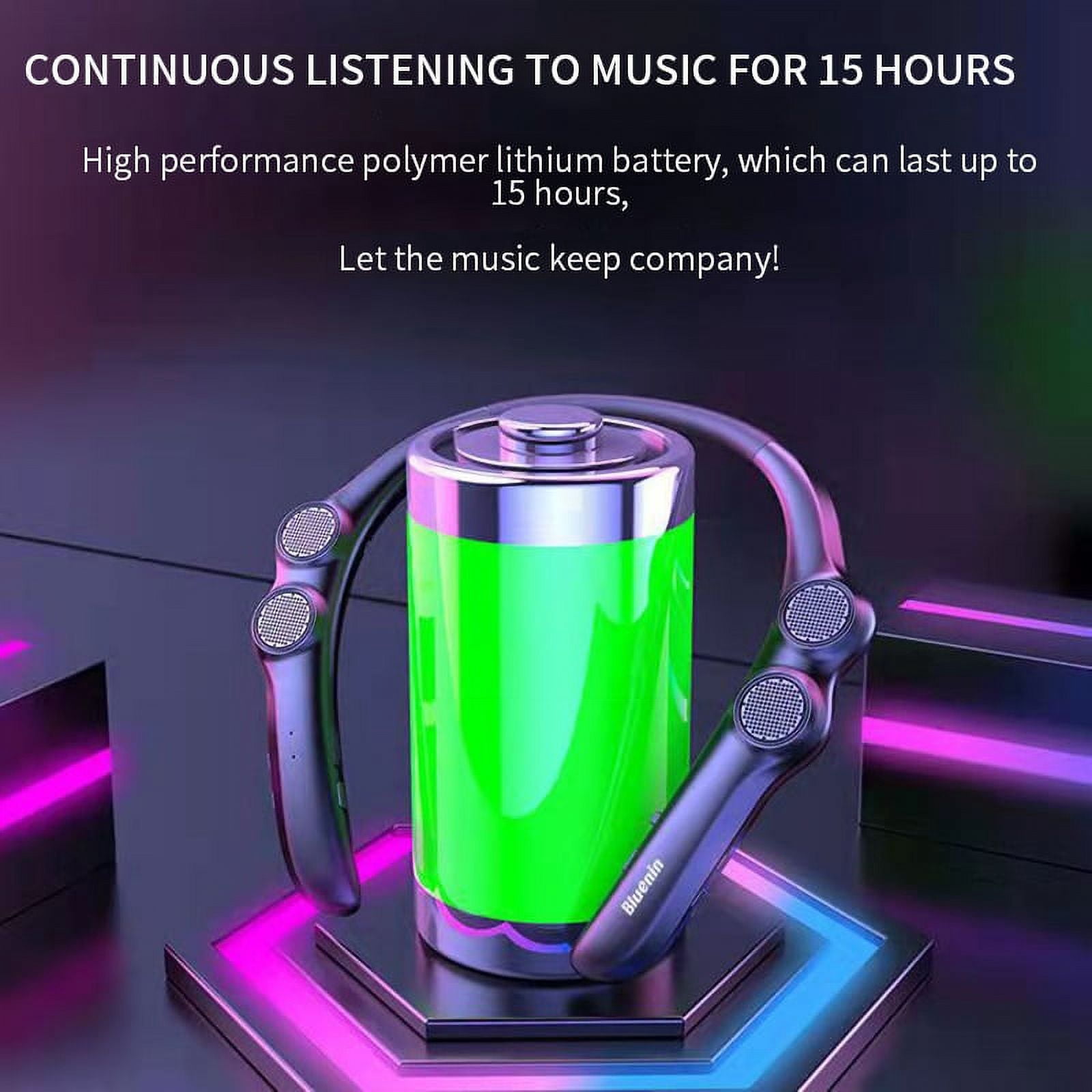 Bluetooth Compatible Speaker Hang Neck Wireless 9D Stereo Bass Portable Wearable Player 85g Weight light 4 Speakers for Sports