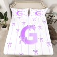 thumbnail image 2 of Castle Fairy Monogrammed Letter G 4Pcs Bed Sheets for Teens Boys Girls,Kawaii Bow King Sheets,Geometric Stripes Super Cozy Sheet Set,Super Cozy Room Decor, 2 of 7