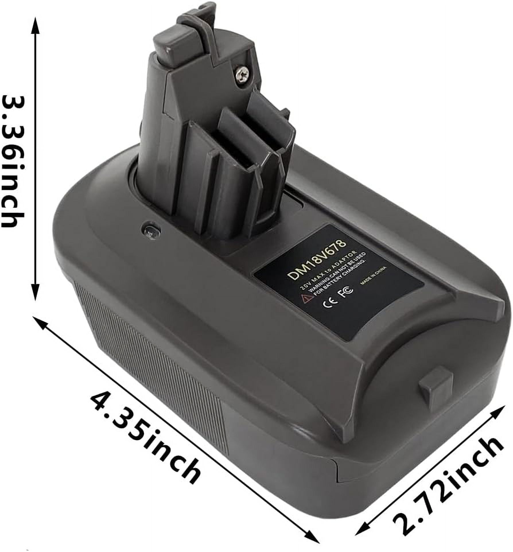 V6 V7 V8 Adapter for Mil_wau+kee M18 18V/ De_wa+lt 20V Li-ion Battery Convert to for Dyson V6 V7 V8 Series Vacuum Cleaner Animal Absolute Fluffy Motorhead Pro Battery (Adapter only)