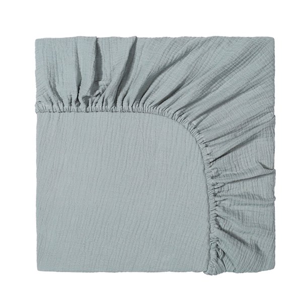 Funda de cama para cuna de tela arrugada de algodón, funda de cama para niños, sábana suave y transpirable de hilo de algodón
