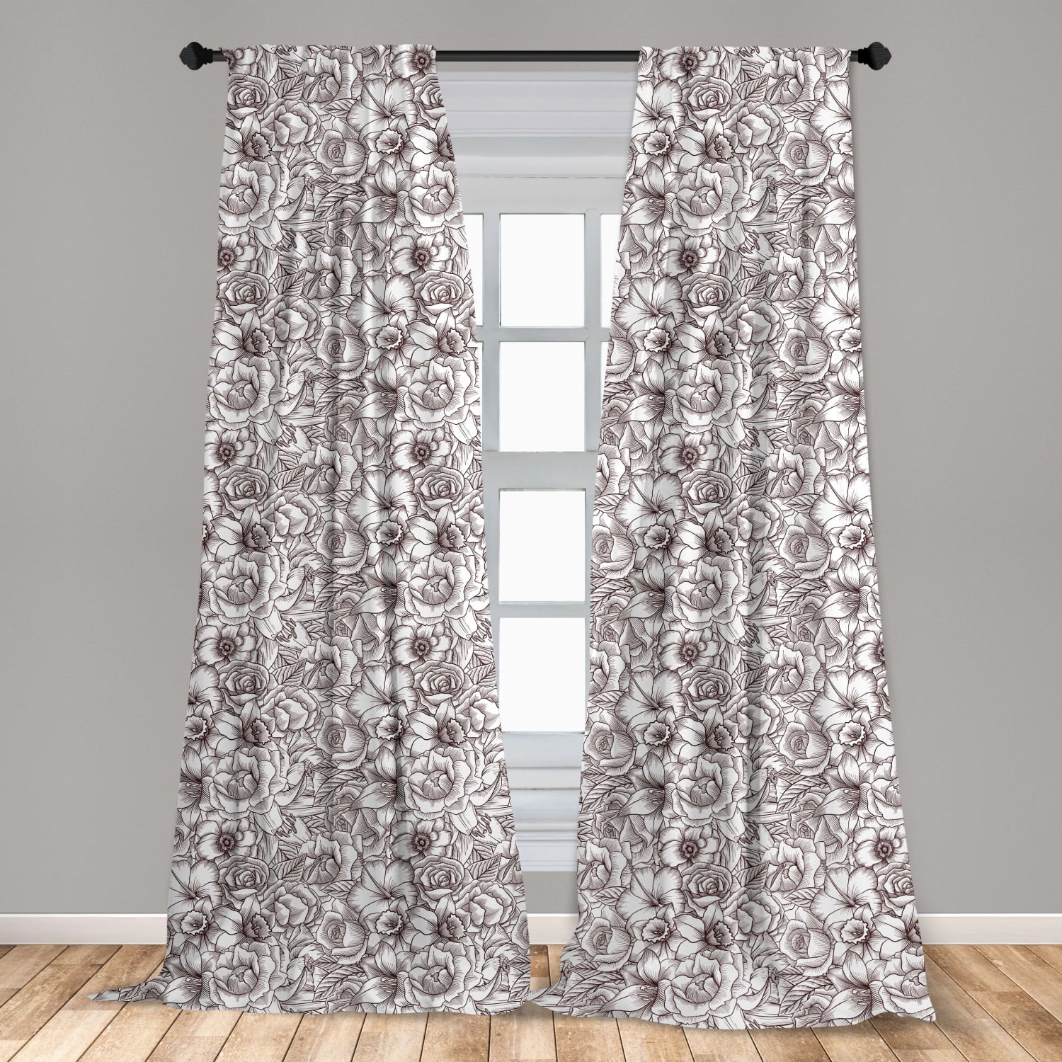 Ethnic Boho Curtains Curtain Flower Window Treatment Drapes Living Room Bedroom