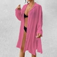 thumbnail image 6 of Women Swimsuit Coverup Shirt Dress Button Down Bathing Suit Cover Up Long Sleeve Bikini Cover Ups Beach Dress, 6 of 6