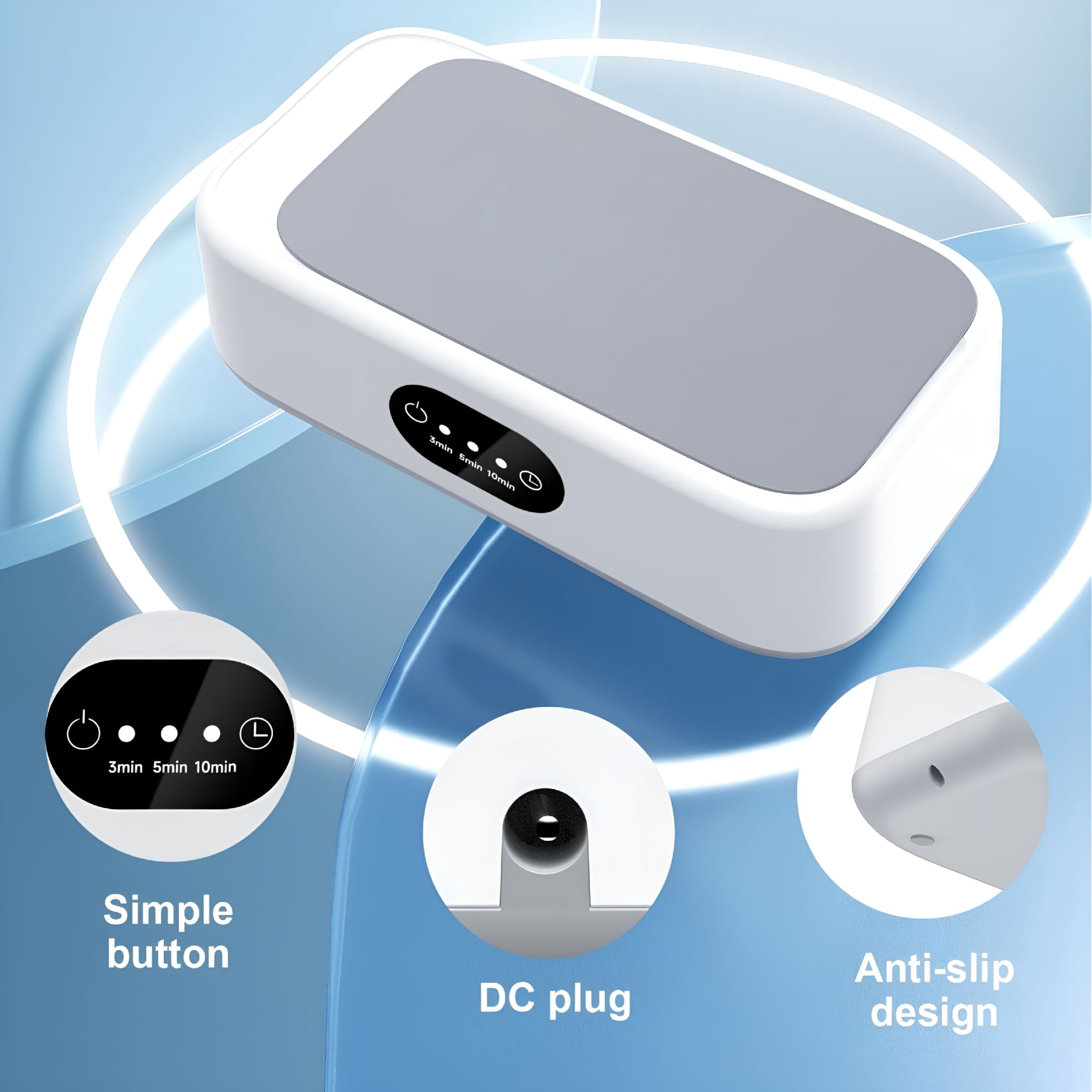 CURYMAY Ultrasonic Jewelry Ring Cleaner, 49KHz, 24Oz(705mL), 48W, Portable Professional Ultrasonic Cleaning Machine for Jewelry, Eyeglass, Watches, Ring, Blade Razor