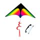 thumbnail image 3 of Cometa arcoíris para playa niños adultos juguete vuelo largo estructura poliéster resistente memoria infancia adecuado para actividades al aire libre reuniones familiares regalo cumpleaños, 3 of 8