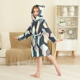 thumbnail image 4 of FORMRS Niños Bathrobe Unisex Hooded Robe Soft Plush Pajamas Sleepwear, Size 7-9T, Black Cubes, 4 of 7