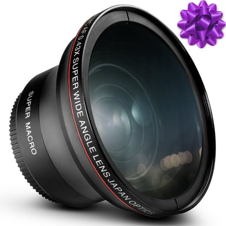 58MM 0.43x Altura Photo Professional HD Wide Angle Lens (w/Macro Portion) for Canon EOS 70D 77D 80D Rebel T7 T7i T6i T6s T6 SL2 SL3 DSLR