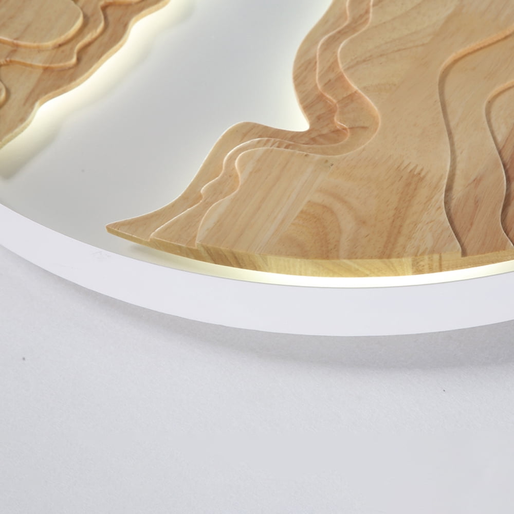 Arturesthome Japanese Circular Solid Wood Ceiling Light For Living Room Designer Cloud Ceiling Lamps