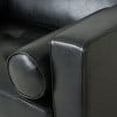 thumbnail image 6 of GDF Studio Hixon Contemporary Faux Leather Tufted Club Chair with Bolster Pillows, Midnight Black and Espresso, 6 of 10