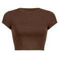 thumbnail image 3 of Chemises Décontractées à Imprimé pour Femmes, Col Rond, Manches Courtes, Polyester, pour Sorties d'Été, 3 of 3