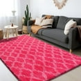 thumbnail image 6 of AllWays Plaza Area Rugs 8x10, Shag Rugs for Living Room, High Pile Fluffy Carpet for Bedroom, Kids Room, Nursery, Home Decor, Geometric, Hot Pink/White, 6 of 17