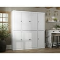 thumbnail image 4 of Solid Wood Storage Cabinet - 71.5" Tall, 65" Wide Freestanding Kitchen Pantry with 2-Drawer Kit & Adjustable Shelves – White, Renewable Eco-Friendly 100% Wood, Made in Brazil, 4 of 6