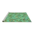 thumbnail image 2 of Ahgly Company Machine Washable Indoor Square Southwestern Turquoise Blue Country Area Rugs, 6' Square, 2 of 4