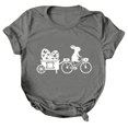 thumbnail image 1 of Pxiakgy Liquidation! T-Shirts de Pâques Col Rond pour Femmes Joyeuses Pâques Lapin avec Lunettes Blouse Décontractée Graphique Printemps Hauts Colorés Tee Femmes Topseaster Manches Courtes Chemise Décontractée Mode Gris TG, 1 of 5