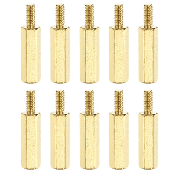 Male to Female Thread Spacer Screws M2.5 x 15mm   6mm Brass Hex Standoff PCB Motherboard Spacer Screw Nut 10 Pcs