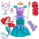 thumbnail image 2 of Disney vestido de princesa sirenita para niña, traje de lujo con estampado de encaje y volantes para Halloween, Carnaval, cumpleaños, Cosplay, Ariel, 2 of 5