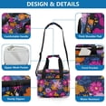 thumbnail image 4 of Insulated Cooler Bag with Multiple Pockets Lightweight Lunch Box Tote for Travel Beach Camping Office Vividly Colored Flowers, 4 of 7