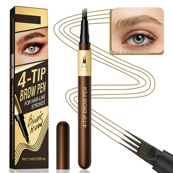 Mineart 4 Fork Eyebrow Pencil, Waterproof Smudge Proof Sweatproof Formula, 4 Claw Simulated Liquid Brow, Natural Hair Texture, Longwear 3D Wild Brow Makeup Essential