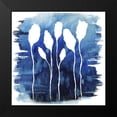 thumbnail image 2 of Medley, Elizabeth 12x12 Black Modern Framed Museum Art Print Titled - Florals on Blue Hue I, 2 of 5