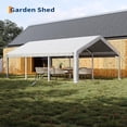 thumbnail image 6 of Ataucjin 12x20 ft Portable Garage, Car Port with 200 g PE Tarp Canopy, with 2 Roll-Up Doors and 4 Windows, for Temporary Paint Booth, Boats&Pickups Shed, and Event Shelter, 6 of 6