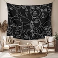 thumbnail image 2 of Abstract Style Tapestry for Bedroom Wall Hanging Tapestry, Black Face Line Modern Character Art Ceiling Backdrop Tapestries Poster Blanket Wall Decor for Teens Room Living Room Dorm 39" x 59", 2 of 8