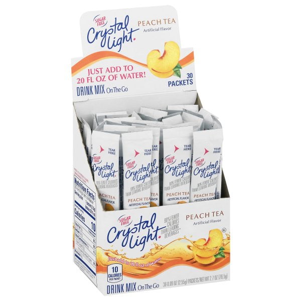 Crystal Light Flavored Drink Mix, Peach Tea, 30 .09oz Packets/Box