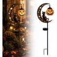thumbnail image 2 of Solar Halloween Cat & Pumpkin Garden Light, Waterproof LED Moon Stake Decor, Outdoor Yard Light for Patio Lawn Pathway, 2 of 7
