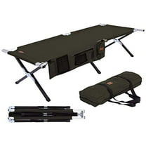 Tough Outdoors Camp Cot [XL] with Free Organizer & Storage Bag - Military Style Folding Bed for Camping, Traveling, Hunting, and Backpacking - Lightweight, Heavy-Duty & Portable Co