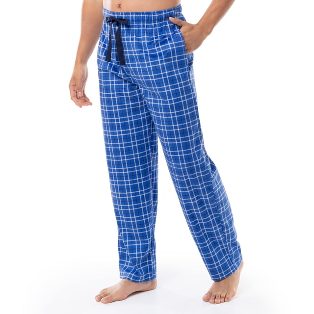Pantalón de Pijama para Hombre IZOD de Forro Polar Sedoso Azul/Amarillo XXL
