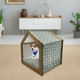 thumbnail image 3 of Trellis Pet House, Victorian Baroque Pattern in Vibrant Colors Aged Dated Design, Outdoor & Indoor Portable Dog Kennel with Pillow and Cover, 5 Sizes, Purple Yellow Sky Blue, by Ambesonne, 3 of 5