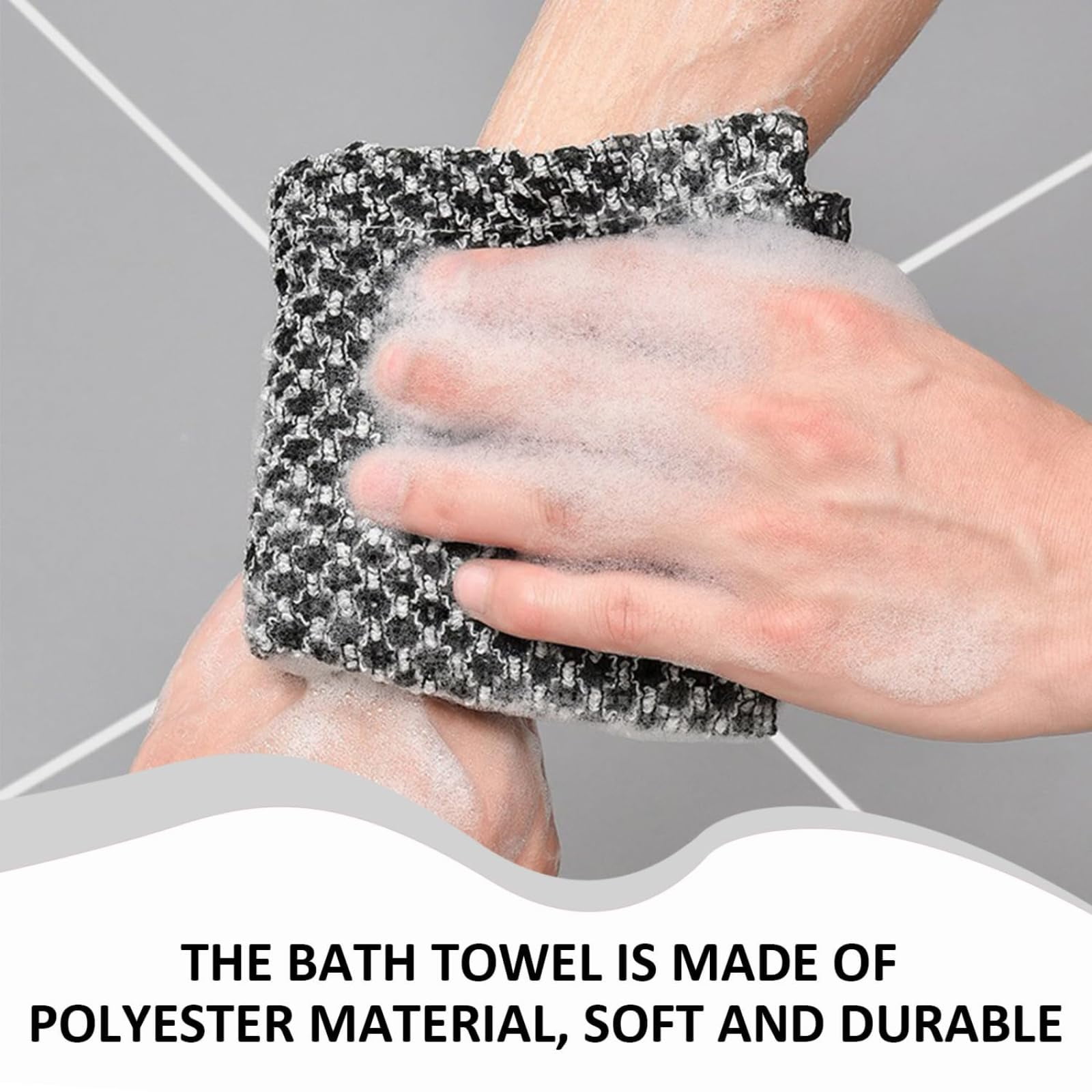 Alorin's Exfoliating Shower Towel, Exfoliating Skin Bath Towel, Premium Scrub Wash Cloth for Body Face, Exfoliating Washcloth for Men and Woman (3 colors-3PC)