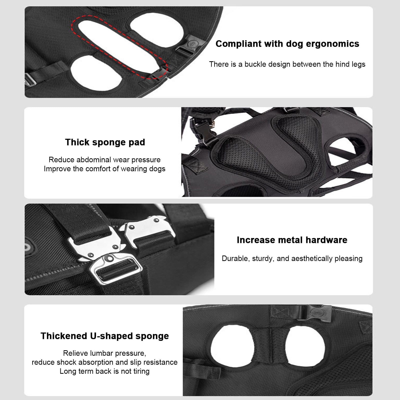 Spine-Friendly Horizontal Design Dog Backpack Carrier For Medium To Large Dogs, Adjustable Back Straps With Legs-Out Comfort, Reduces Spinal Pressure For Travel Hiking Outdoor