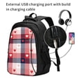 thumbnail image 2 of Daiia Heart Plaid Pattern USB Charging Backpack for Men and Women, Anti-Theft Backpack,Travel Backpack,School Backpack,College Backpack,Laptop Backpack, 2 of 7