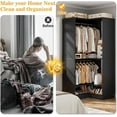 thumbnail image 5 of iSunirm Corner Closet System, 31" Corner Closet Organizer with 2 Hanging Rods and Shoe Rack, Corner Storage Unit for Small Space, Black, 5 of 6