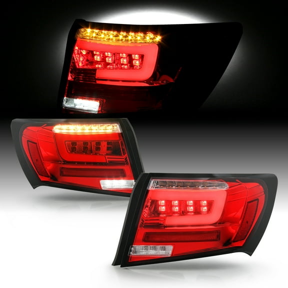 AKKON - Fits 2008-2011 Subaru Impreza WRX Sedan 4Door [Full LED] Running Tube Red Tail Lights Brake Lamps Pair Driver Passenger