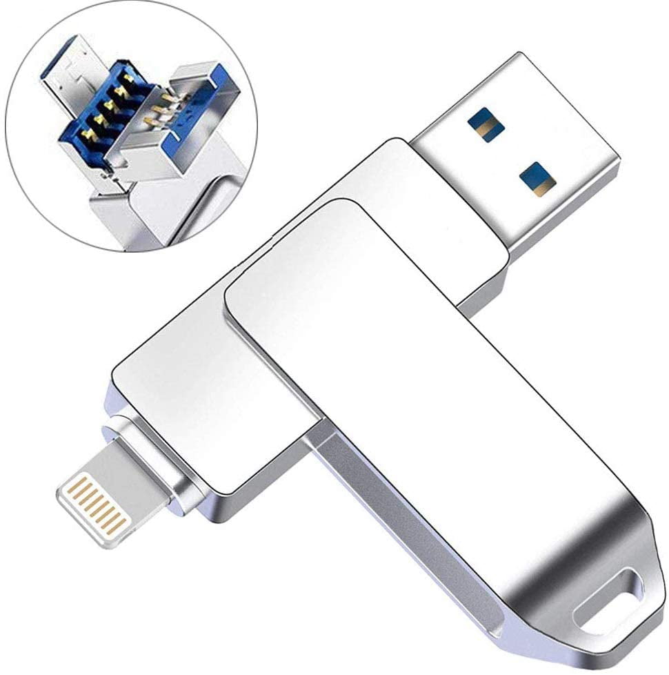 3in1 USB i-Flash Drive Memory Stick for Android/IOS Phone iPhone X SE 6 7 8 Plus 