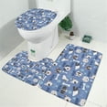 thumbnail image 2 of Dog with Woof and Bark Bathroom Rugs Sets 3 Piece,Toilet Cover Set,Absorbent Non Slip Bathroom Mats Sets with U-Shaped Contour Rug Toilet Rug Set, 2 of 5