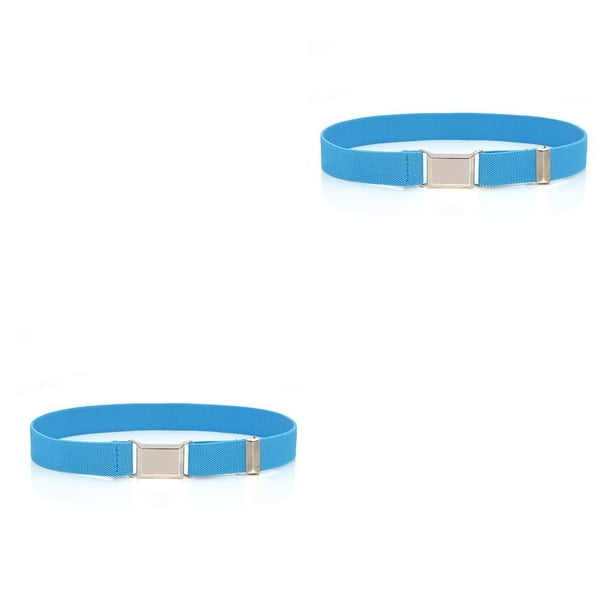 Qarigey Cinturones Hebilla Magnética con Tejido Fino para Niños Niñas , azul magnético, azul 2Conjunto
