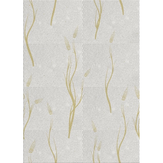 Ahgly Company Machine Washable Indoor Rectangle Transitional Pearl White Beige Area Rugs, 8' x 10'