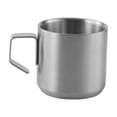 thumbnail image 4 of Taza de café de acero inoxidable con asa, taza de picnic, ligera, portátil, con asa antideslizante, taza de agua, versátil para oficina, restaurante, Plata 200ml Sunnimix Taza Senderismo, 4 of 8