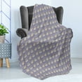 thumbnail image 4 of Rabbit Soft Flannel Fleece Throw Blanket, Illustration of Repetitive Bunnies of Colorful Floral Head Accessories, Cozy Plush for Indoor and Outdoor Use, 60" x 80", Mauve and Multicolor, by Ambesonne, 4 of 5