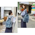 thumbnail image 3 of Sunyuer Vintage Washed Denim Backpack for Women Men, Distressed Casual Denim Backpack, Large Capacity Lightweight School Backpack, Durable Travel Daypack Classic Jeans Rucksack for Daily Outdoor, 3 of 7