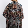 thumbnail image 3 of WeHello Women's Burnout Velvet Kimono Black Cardigan Cover Up Holiday Casual Cardigan Shawl Tops, 3 of 16