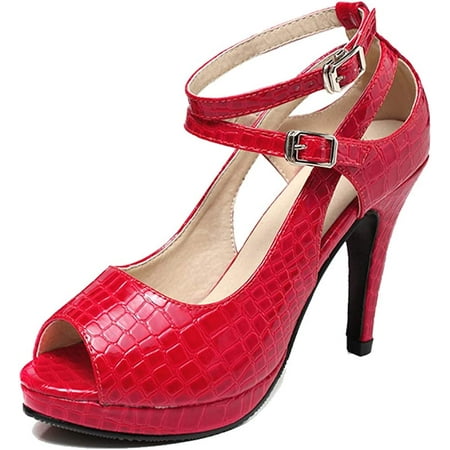Women s High Heels Shoes Ankle Straps Dress Heeled Sandals